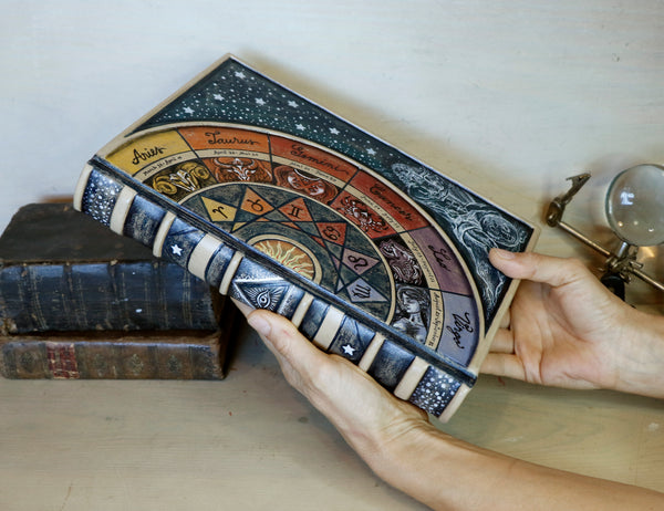 Handpainted Leather Journal - The Zodiac