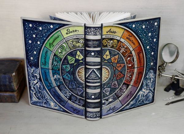 Handpainted Leather Journal - The Zodiac