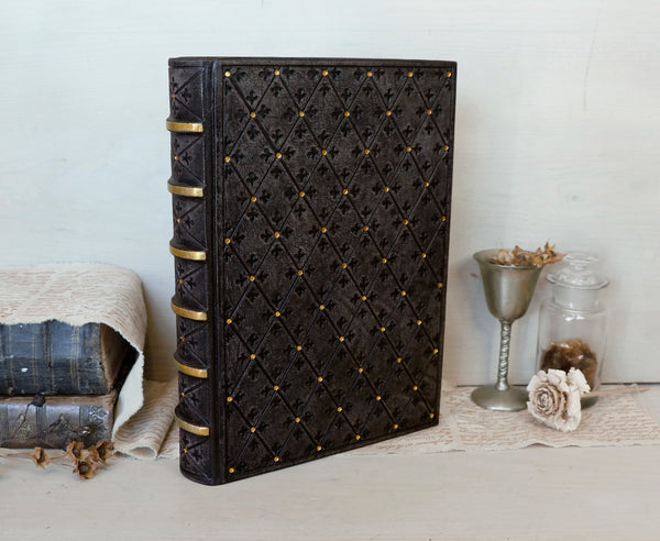 Tooled Leather Journal, Dar Brown Leather - Granny's Secret