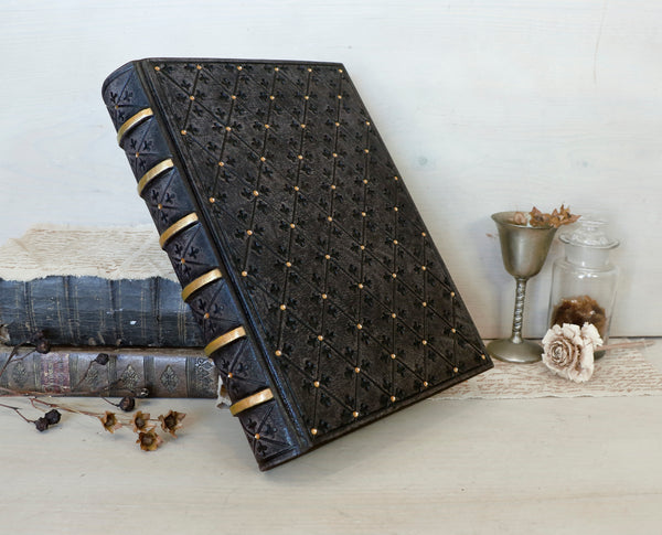 Tooled Leather Journal, Dar Brown Leather - Granny's Secret