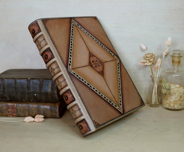 Cream and Rose Leather Journal with Tooled Decoration, La Vie Est Belle