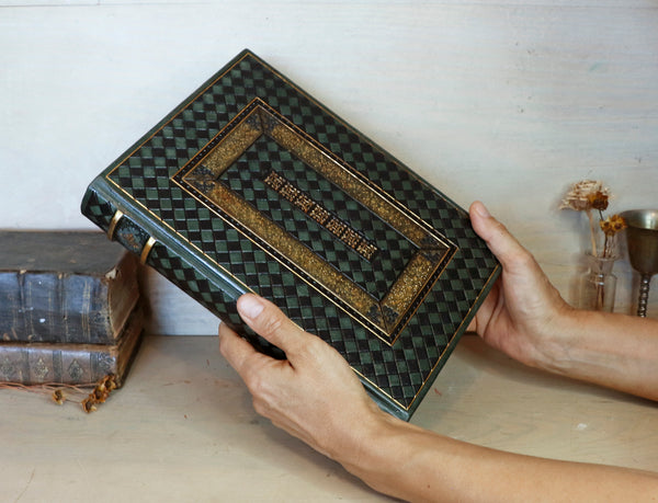 Brown Leather Journal / Large Blank Book, Tooled Decoration - The Mystery Book