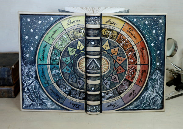 Handpainted Leather Journal - The Zodiac