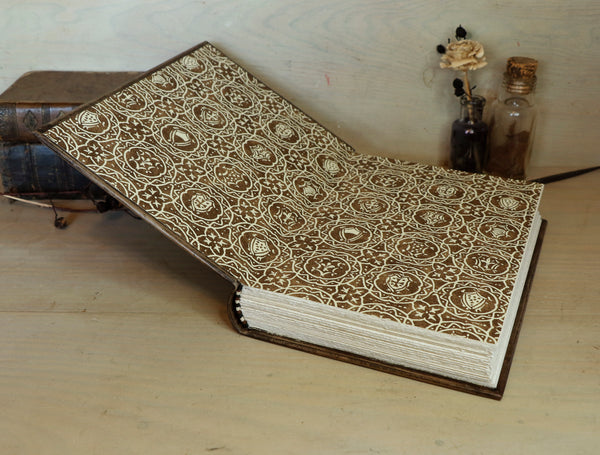 Tooled Leather Journal, Dark Brown Leather - Granny's Secret