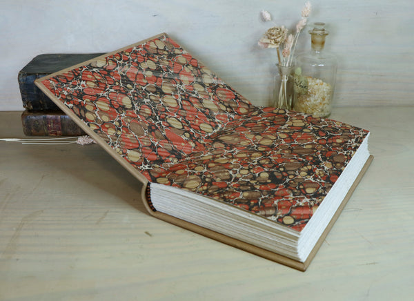 Cream and Rose Leather Journal with Tooled Decoration, La Vie Est Belle