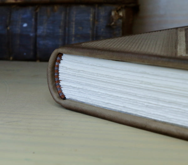 Brown leather journal with blind tooled decoration, Monochrome Textures