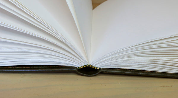 Brown Leather Journal / Large Blank Book, Tooled Decoration - The Mystery Book