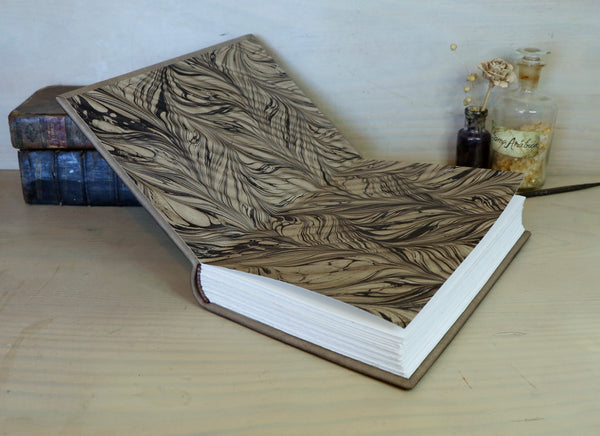 Brown leather journal with blind tooled decoration, Monochrome Textures